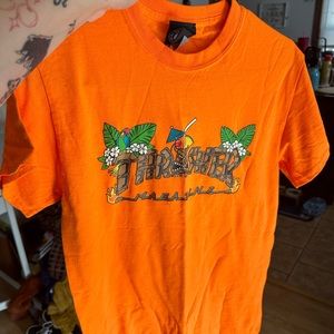 THRASHER neon orange tee
